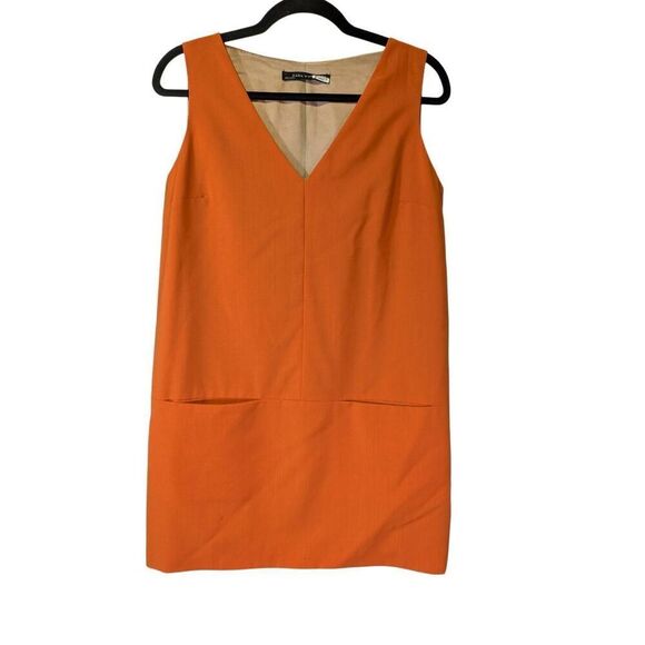 Zara Orange Sleeveless Mini Dress Women's Medium - Picture 1 of 5